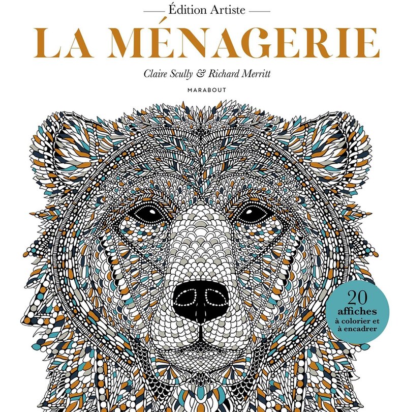 Front cover_La ménagerie : 20 affiches à colorier et à encadrer