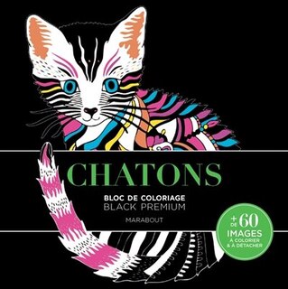 Couverture_Bloc black premium: Chatons : bloc de coloriage