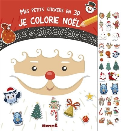 Front cover_PETITS STICKERS EN 3D JE COLORIE NOEL