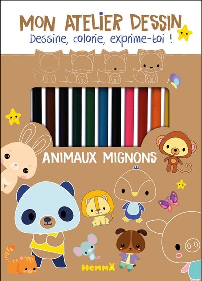 Front cover_Mon atelier dessin: Animaux mignons