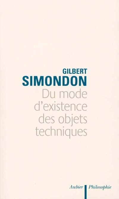 Front cover_Du mode d'existence des objets techniques