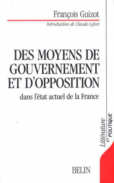 Front cover_Des moyens de gouvernement et d'opposition