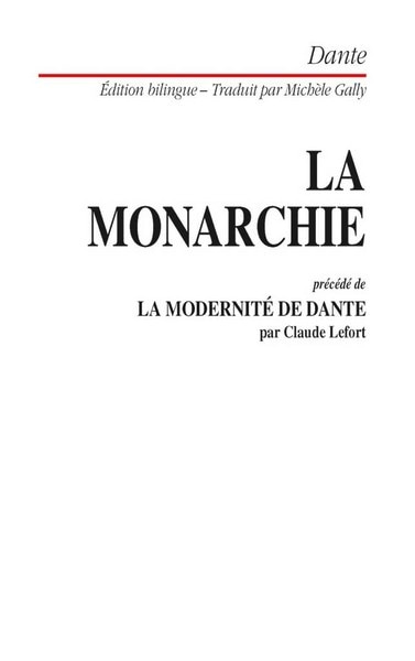 Front cover_La monarchie ; La modernité de Dante