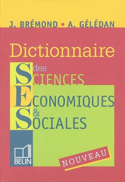 Front cover_Dictionnaire de sciences économiques et sociales