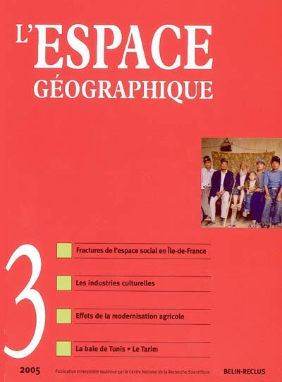 Couverture_Espace géographique, n°3 (2005)