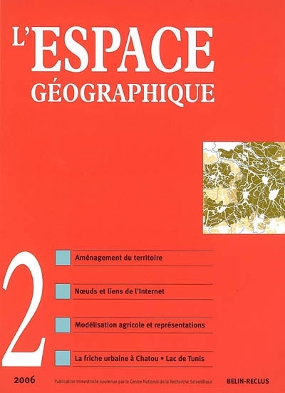 Couverture_Espace géographique, n°2 (2006)