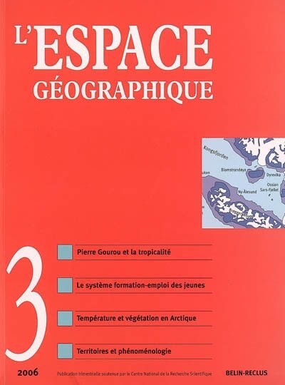 Couverture_Espace géographique, n°3 (2006)