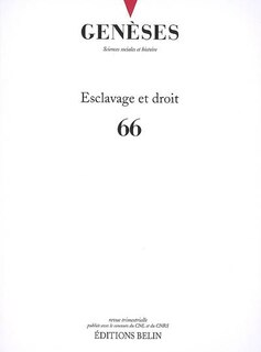 Couverture_Genèses, n°66. Esclavage et droit