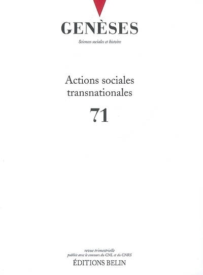 Couverture_Genèses, n°71. Actions sociales transnationales