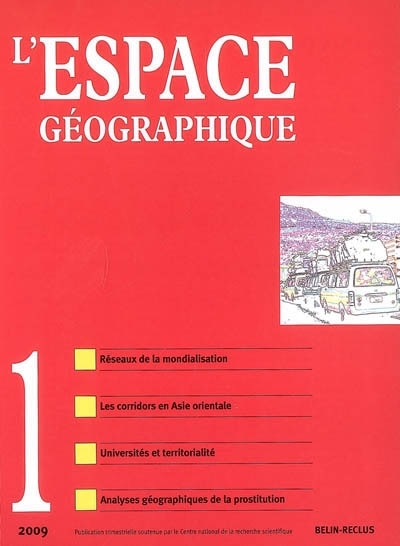 Couverture_Espace géographique, n°1 (2009)