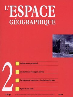 Couverture_Espace géographique, n°2 (2009)