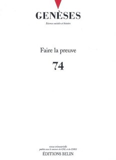 Couverture_Genèses, n°74. Faire la preuve