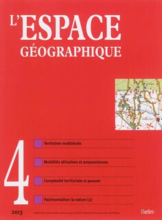 Couverture_Espace géographique, n°4 (2013). Territoires multisitués