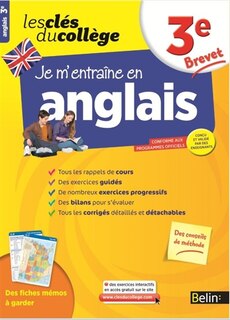 Front cover_Je m'entraîne en anglais, 3e