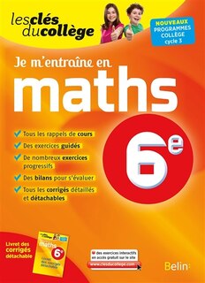 Front cover_Je m'entraîne en maths, 6e