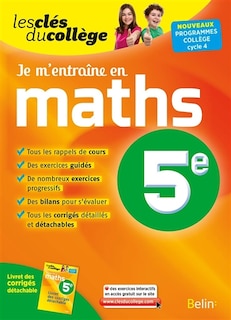 Couverture_Je m'entraîne en maths, 5e