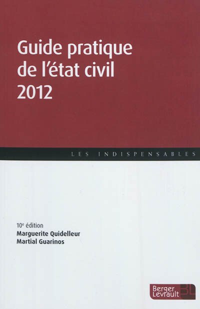 Front cover_Guide pratique de l'état civil 2012