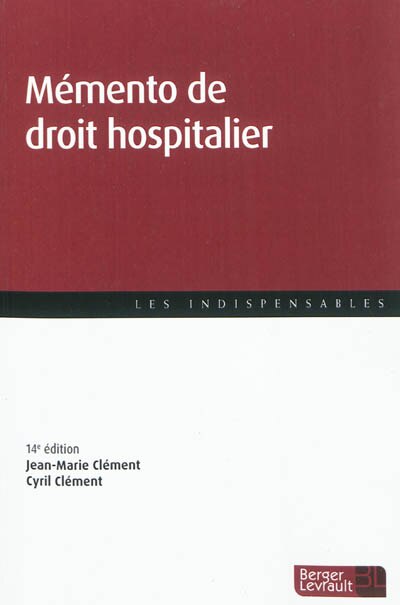 Front cover_Mémento de droit hospitalier