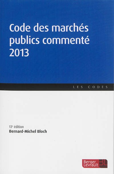 Front cover_Code des marchés publics commenté 2013