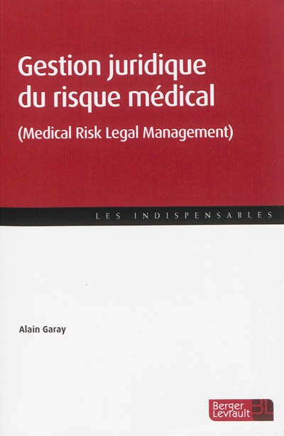 Front cover_Gestion juridique du risque médical