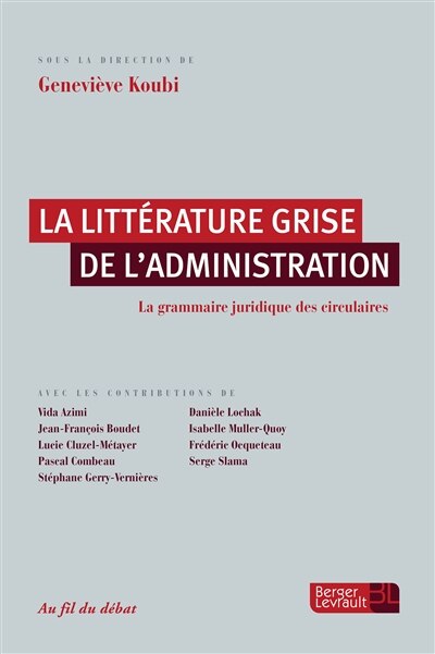 Front cover_La littérature grise de l'administration