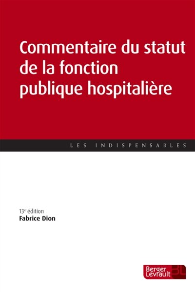 Front cover_Commentaire du statut de la fonction publique hospitalière