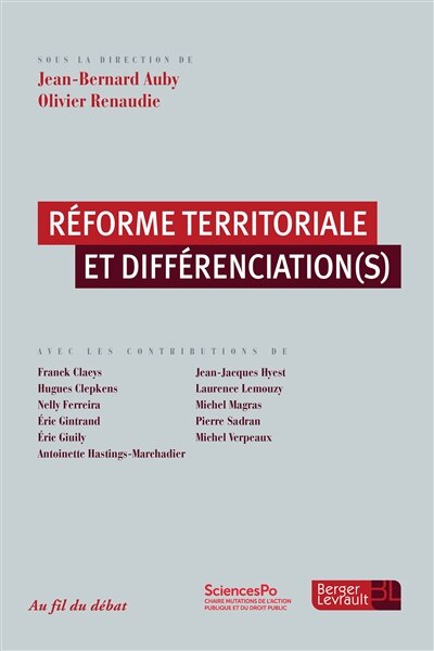 Front cover_Réforme territoriale et différenciation(s)