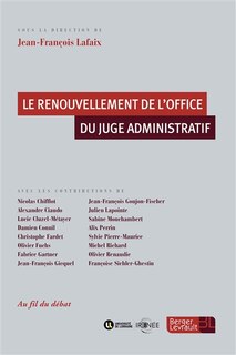 Front cover_Le renouvellement de l'office du juge administratif