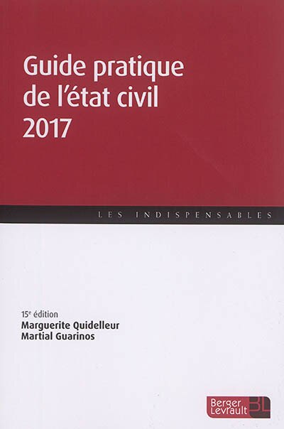 Front cover_Guide pratique de l'état civil 2017
