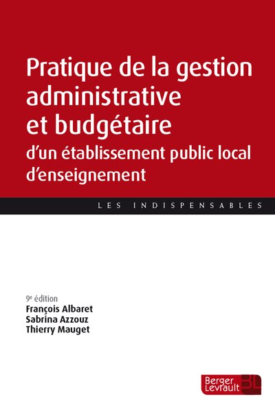 Front cover_Pratique de la gestion administrative et budgétaire d'un établissement public local d'enseignement