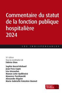 Front cover_Commentaire du statut de la fonction publique hospitalière 2024
