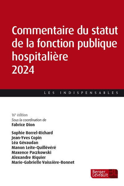 Front cover_Commentaire du statut de la fonction publique hospitalière 2024