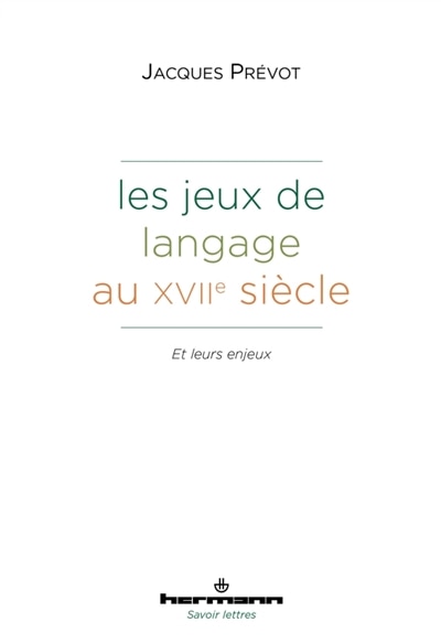 Couverture_Les jeux de langage au XVIIe si&egrave;cle