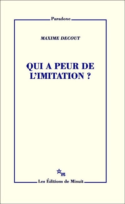 Front cover_Qui a peur de l'imitation ?