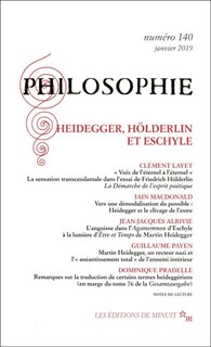Couverture_Philosophie, n&deg;140. Heidegger, H&ouml;lderlin et Eschyle