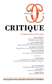 Front cover_Critique, n°922. L'écoféminisme est de retour