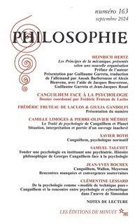 Couverture_Philosophie, n°163. Canguilhem face à la psychologie