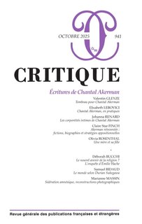 Front cover_Critique, n°941. Ecritures de Chantal Akerman