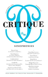 Couverture_Critique, n&deg;945. Sinophonies
