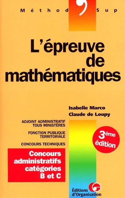 Front cover_L'épreuve de mathématiques