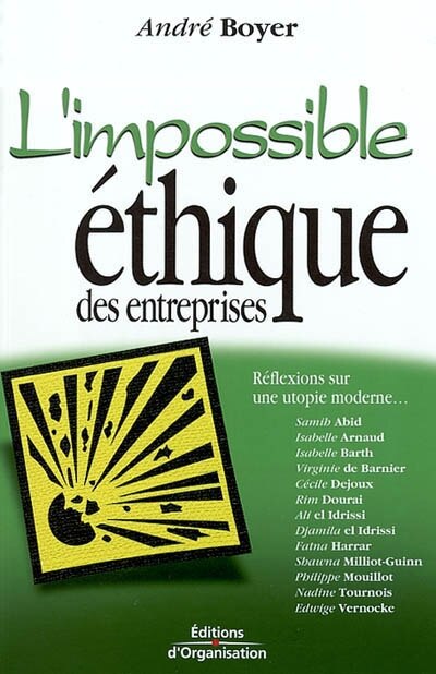 Front cover_L' impossible éthique des entreprises