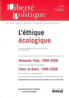 Front cover_Liberté politique, n°42. L'éthique écologique