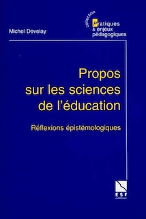 Couverture_Propos sur les sciences de l'éducation