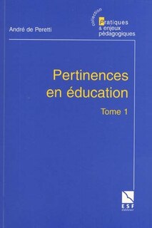 Front cover_Pertinences en éducation, Vol. 1