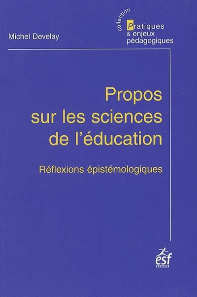 Front cover_Propos sur les sciences de l'éducation : réflexions épistémologiques