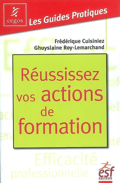 Front cover_Réussissez vos actions de formation