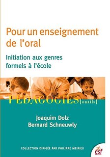 Couverture_Pour un enseignement de l'oral : initiation aux genres formels à l'école