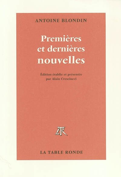 Front cover_Premières et dernières nouvelles