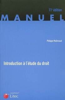 Front cover_Introduction à l'étude du droit