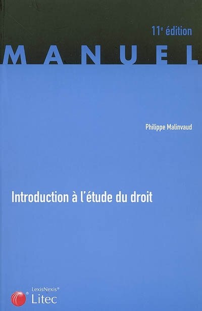 Front cover_Introduction à l'étude du droit